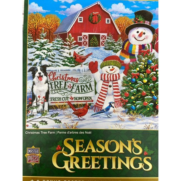 Season's Greetings Christmas‎ Tree Farm 1000 Piece Jigsaw Puzzle - Picture 9 of 13